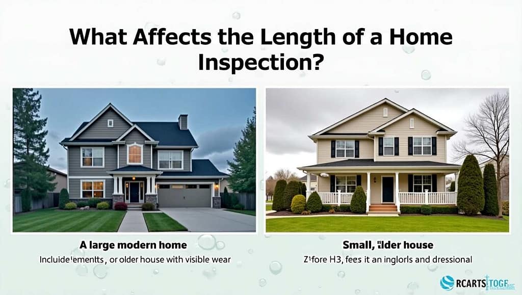 Comparison of large modern home vs. small older house during home inspection
