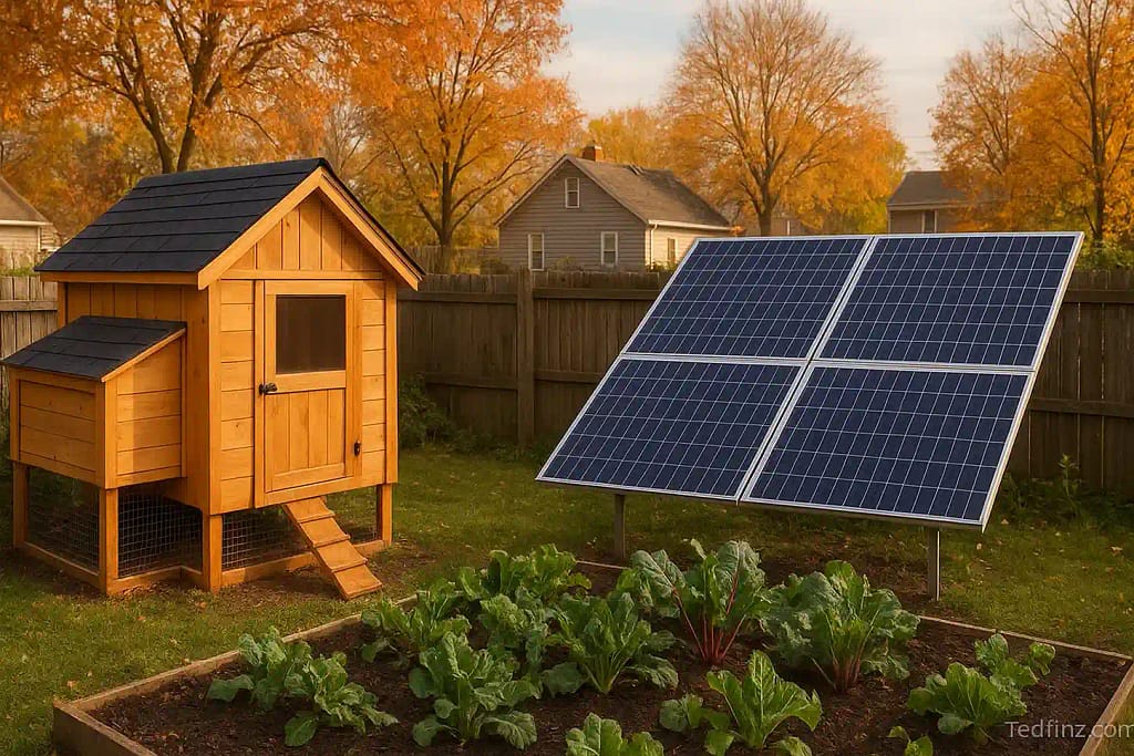 Buffalo backyard chicken coop and garden representing sustainable living 2026