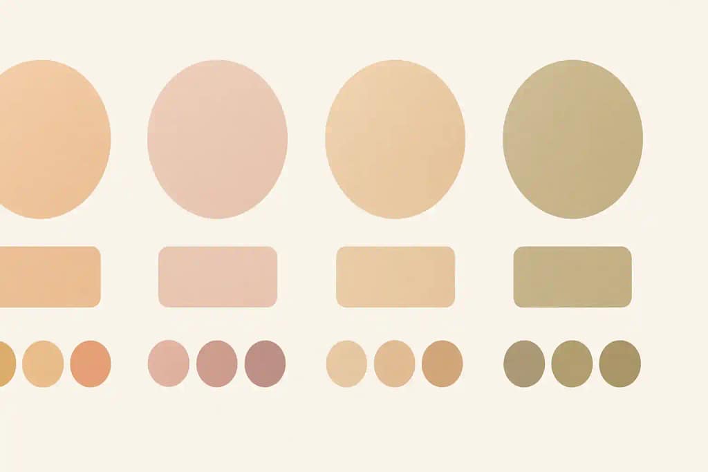 Visual representation of warm, cool, neutral, and olive skin undertones used to guide clothing color selection