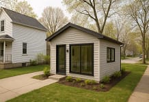 Which Buffalo Suburbs Still Prohibit Accessory Dwelling Units 2026 Suburban Buffalo home with a modern backyard ADU unit built in 2026.