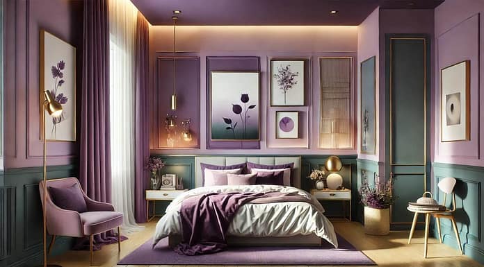 Purple Two Colour Combination for Bedroom Walls Purple Two Colour Combination for Bedroom Walls